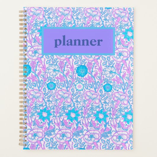 青と紫のフローラ プランナー手帳 (正面)