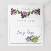 青と紫のフローラ プレイスカード (外部開封)