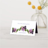 青と紫のフローラ プレイスカード (裏面)