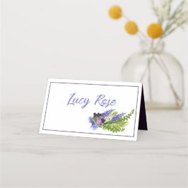 青と紫のフローラ プレイスカード