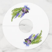 青と紫のフローラ ワイングラスタグ (正面)