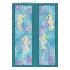 青と紫のブックマークの可愛いシーホース