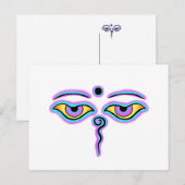青と紫のブッダの目.png ポストカード (正面/裏面)