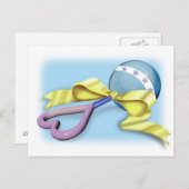 青と紫のベビーラトル ポストカード (正面/裏面)