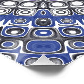 青と紫のマンダラ幾何学模様 ポスター (コーナー)