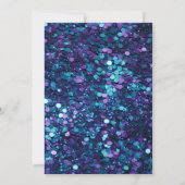 青と紫のマーメイドスケール涙 21歳の誕生日 招待状 (裏面)