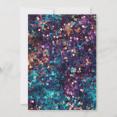 青と紫のマーメイドスパンコル 21歳の誕生日 招待状 (裏面)