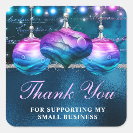 青と紫のマーメイドボードスモールビジネス スクエアシール