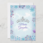 青と紫のメキシコの女の子の冬のミカンス 招待状 (裏面)