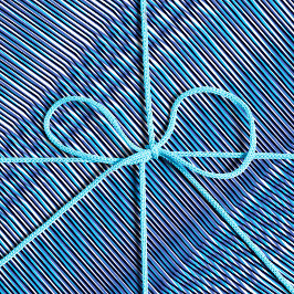 青と紫のモイストライプレのトリップ(幻覚体験)のような抽象芸術 ラッピングペーパー