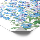 青と紫のラークスパーフィールドの水色 ポスター (角)