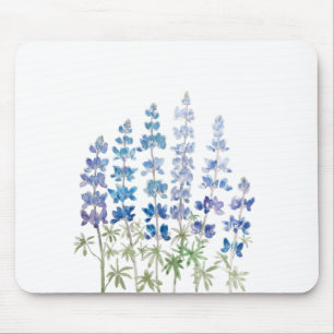 青と紫のルパンの花 マウスパッド
