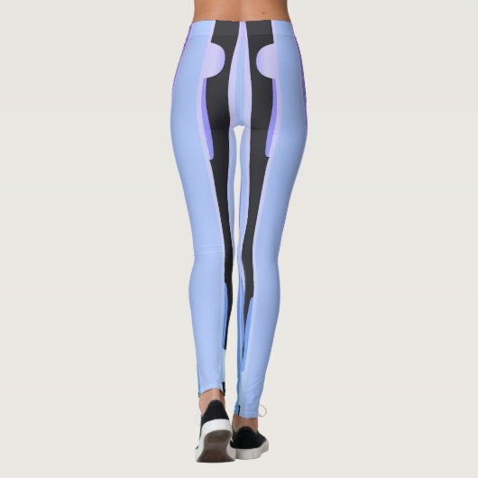 青と紫のレギンスと波形の黒いストライプ レギンス (裏面)
