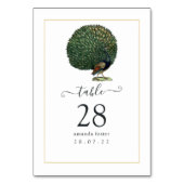 青と紫のヴィンテージ孔雀フローラ テーブルナンバー (裏面)