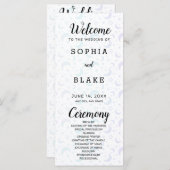 青と紫の三日月の結婚式 プログラム (正面/裏面)