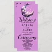 青と紫の三日月結婚式 プログラム (正面/裏面)