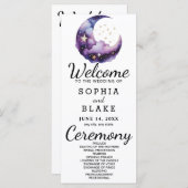 青と紫の三日月結婚式 プログラム (正面/裏面)