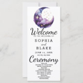 青と紫の三日月結婚式 プログラム (正面)