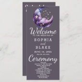 青と紫の三日月結婚式 プログラム (正面/裏面)
