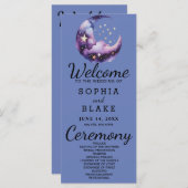 青と紫の三日月結婚式 プログラム (正面/裏面)