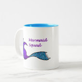 青と紫の人魚の分隊コーヒーマグ ツートーンマグカップ (正面左)