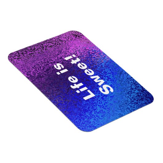 青と紫の光沢のある抽象芸術の寿命は甘い マグネット (右側)