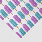 青と紫の凍ってい氷のポップ・アートの夏のパターン 薄葉紙 (詳細)