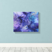 青と紫の包まれたキャンバス キャンバスプリント (インサイチュ (ウッドフロア))