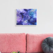 青と紫の包まれたキャンバス キャンバスプリント (インサイチュ (リビング))