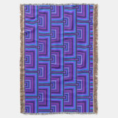 青と紫の四角はかりで測 スローブランケット (正面縦)