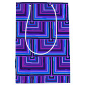 青と紫の四角はかりで測 ミディアムペーパーバッグ (正面)