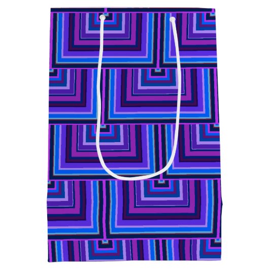 青と紫の四角はかりで測 ミディアムペーパーバッグ (裏面)