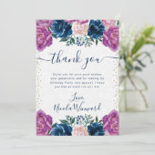 青と紫の夏の花誕生日 サンキューカード (スタンド正面)
