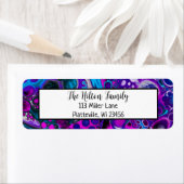 青と紫の大理石の流体アート ラベル (インサイチュ)