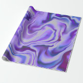 青と紫の大理石エレガントデジタル抽象芸術 ラッピングペーパー (アンロールド)