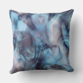 青と紫の大理石抽象芸術 クッション (裏面)