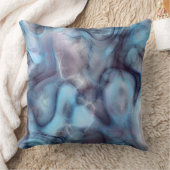 青と紫の大理石抽象芸術 クッション (ブランケット)
