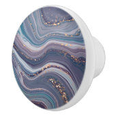 青と紫の大理石 セラミックノブ (右)