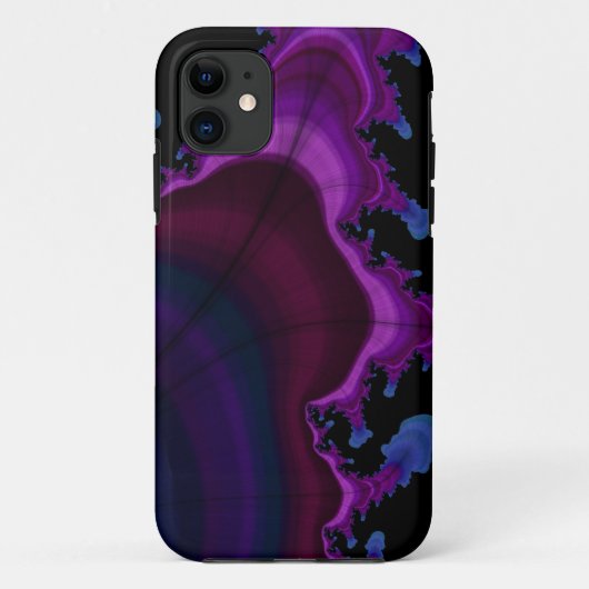 青と紫の宇宙フラクタルiphoneケース Case-Mate iPhoneケース (裏面)