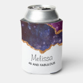 青と紫の宇宙&星と金ゴールドリボン 缶クーラー (缶裏面)