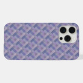 青と紫の幾何学模様の織物 iPhoneケース (裏面横)