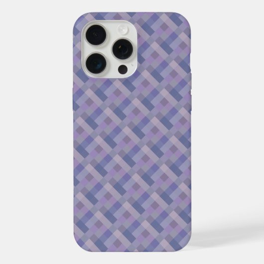 青と紫の幾何学模様の織物 iPhoneケース (裏面)