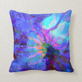 青と紫の抽象デザイン クッション