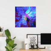 青と紫の抽象デザイン ポスター (ホームオフィス)