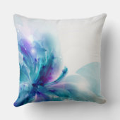 青と紫の抽象芸術の結婚花の枕 クッション (裏面)