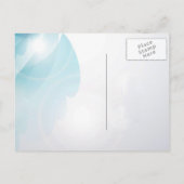 青と紫の抽象芸術フローラ日付を保存する–1 案内ポストカード (裏面)