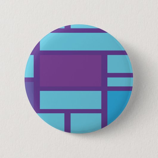 青と紫の抽象芸術ボタン 缶バッジ (正面)