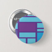 青と紫の抽象芸術ボタン 缶バッジ (正面&裏面)