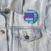 青と紫の抽象芸術ボタン 缶バッジ (インサイチュ)