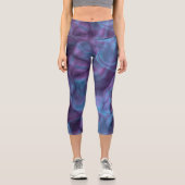 青と紫の抽象芸術 カプリレギンス (正面)